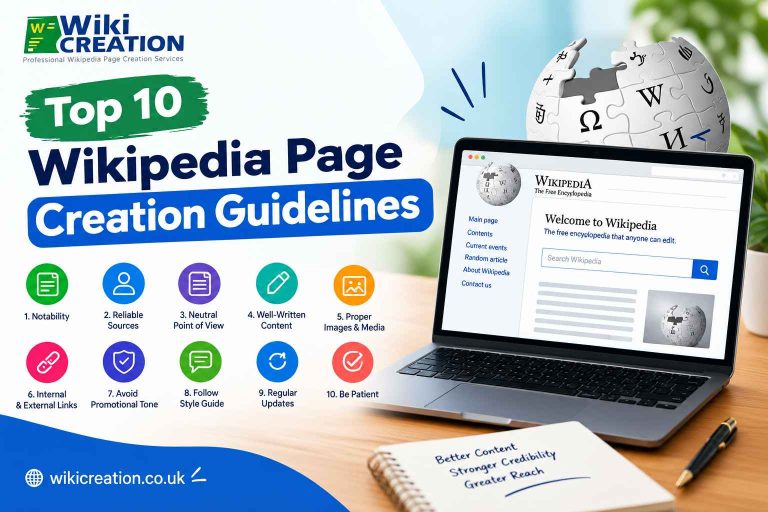 Wikipedia page creation guidelines